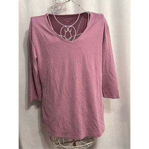 NICE WOMEN Seg'Ments Women's 3/4 Sleeve V-Neck Shirt size large Good‎ Condition